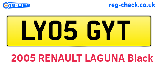 LY05GYT are the vehicle registration plates.