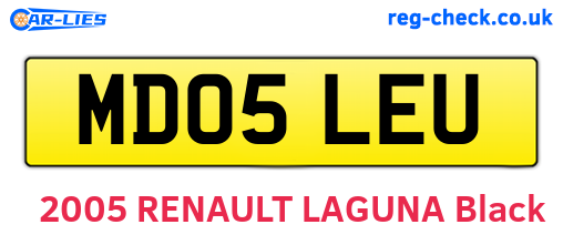 MD05LEU are the vehicle registration plates.