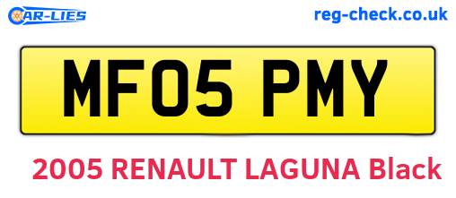 MF05PMY are the vehicle registration plates.