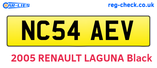NC54AEV are the vehicle registration plates.