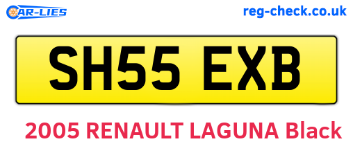 SH55EXB are the vehicle registration plates.