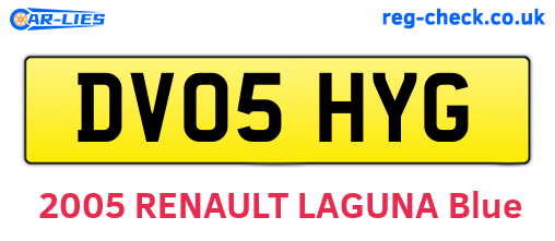 DV05HYG are the vehicle registration plates.