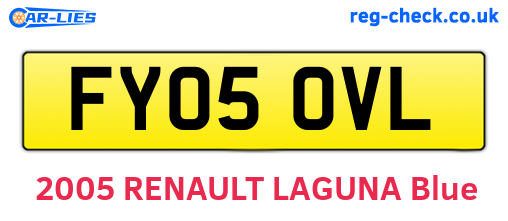 FY05OVL are the vehicle registration plates.