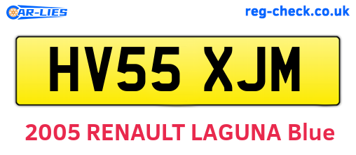 HV55XJM are the vehicle registration plates.
