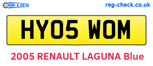 HY05WOM are the vehicle registration plates.