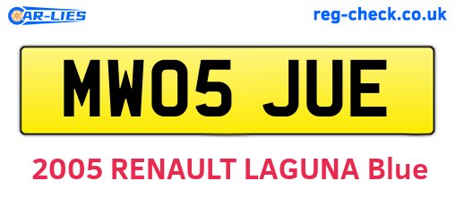MW05JUE are the vehicle registration plates.