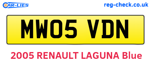 MW05VDN are the vehicle registration plates.