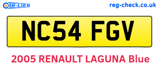 NC54FGV are the vehicle registration plates.