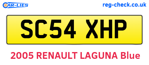 SC54XHP are the vehicle registration plates.