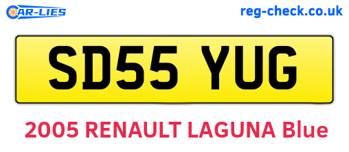 SD55YUG are the vehicle registration plates.