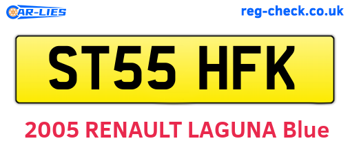 ST55HFK are the vehicle registration plates.