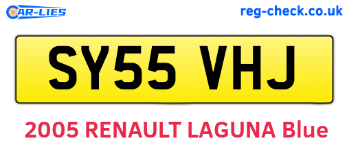 SY55VHJ are the vehicle registration plates.