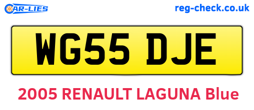 WG55DJE are the vehicle registration plates.