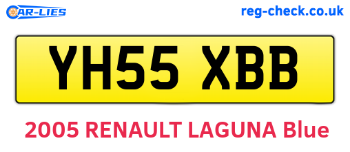 YH55XBB are the vehicle registration plates.