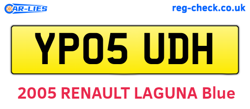 YP05UDH are the vehicle registration plates.