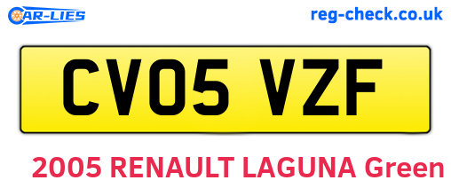 CV05VZF are the vehicle registration plates.
