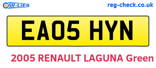 EA05HYN are the vehicle registration plates.