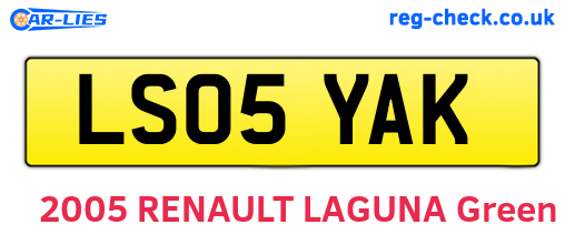 LS05YAK are the vehicle registration plates.