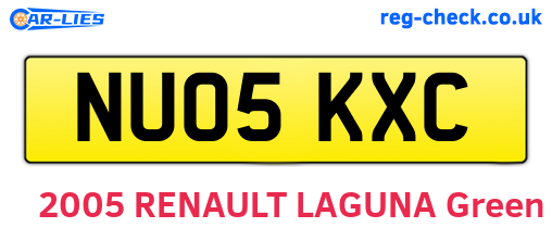 NU05KXC are the vehicle registration plates.