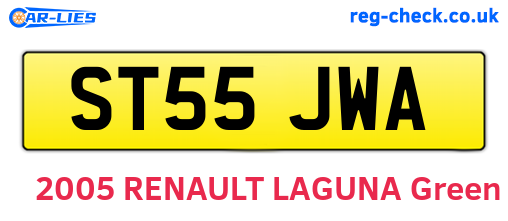 ST55JWA are the vehicle registration plates.