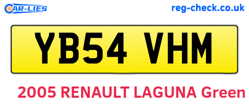 YB54VHM are the vehicle registration plates.