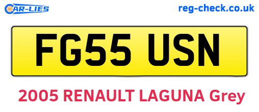 FG55USN are the vehicle registration plates.