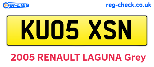 KU05XSN are the vehicle registration plates.