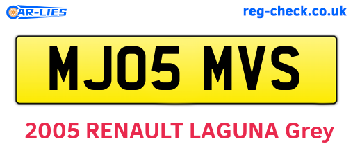 MJ05MVS are the vehicle registration plates.