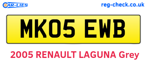 MK05EWB are the vehicle registration plates.