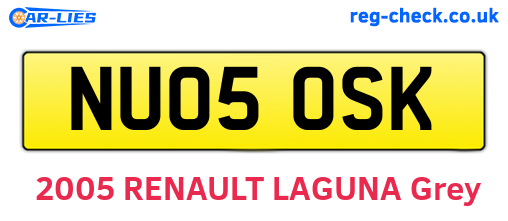 NU05OSK are the vehicle registration plates.