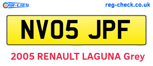 NV05JPF are the vehicle registration plates.