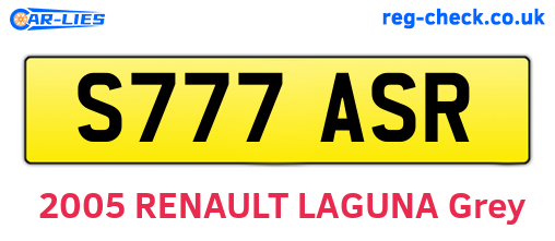 S777ASR are the vehicle registration plates.