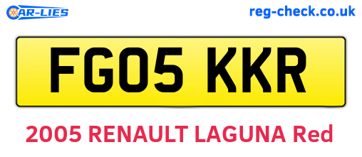 FG05KKR are the vehicle registration plates.