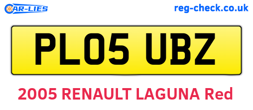 PL05UBZ are the vehicle registration plates.