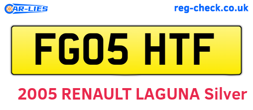 FG05HTF are the vehicle registration plates.