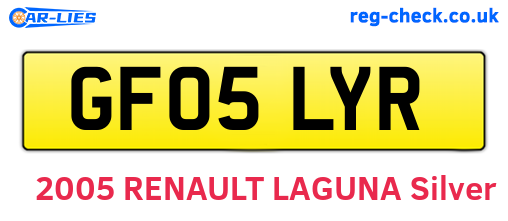 GF05LYR are the vehicle registration plates.