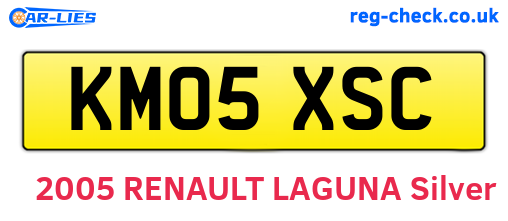 KM05XSC are the vehicle registration plates.