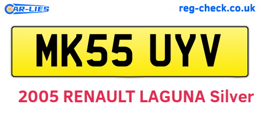 MK55UYV are the vehicle registration plates.