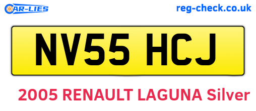 NV55HCJ are the vehicle registration plates.