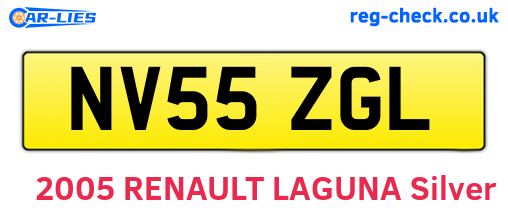 NV55ZGL are the vehicle registration plates.
