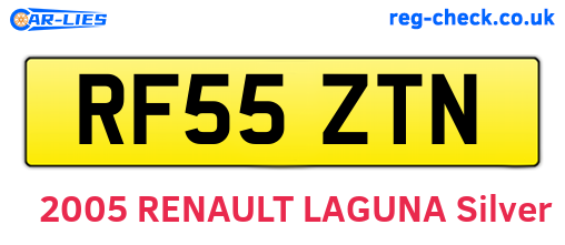RF55ZTN are the vehicle registration plates.