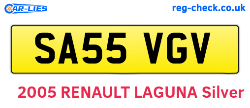 SA55VGV are the vehicle registration plates.