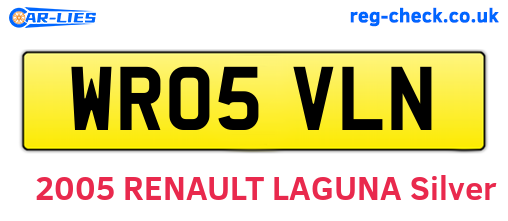 WR05VLN are the vehicle registration plates.