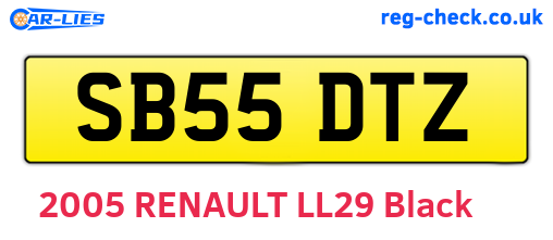 SB55DTZ are the vehicle registration plates.