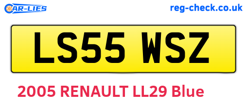 LS55WSZ are the vehicle registration plates.