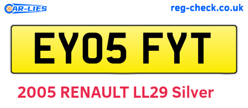 EY05FYT are the vehicle registration plates.