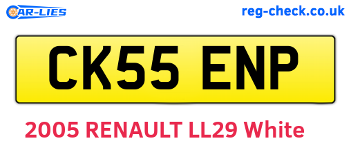 CK55ENP are the vehicle registration plates.
