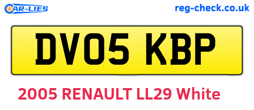 DV05KBP are the vehicle registration plates.