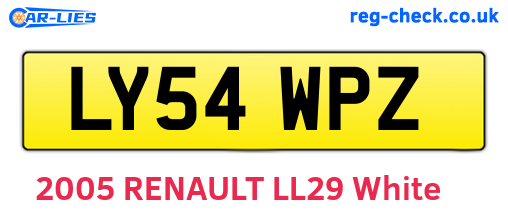 LY54WPZ are the vehicle registration plates.