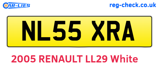 NL55XRA are the vehicle registration plates.